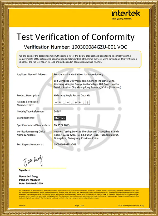 certificate